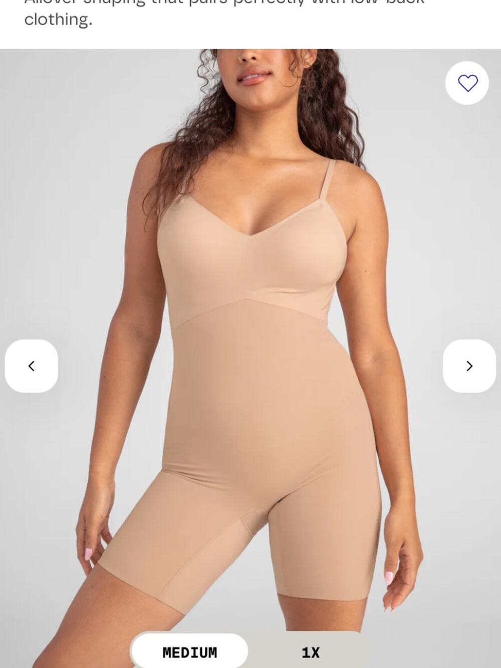 Honeylove size 1x Seamless Nude Shapewear Bodysuit Built-In Bra slimming